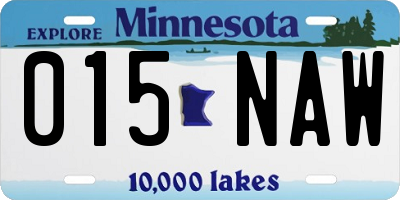 MN license plate 015NAW