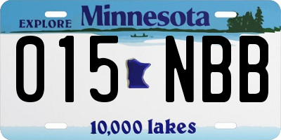 MN license plate 015NBB