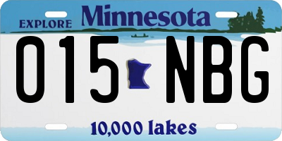 MN license plate 015NBG