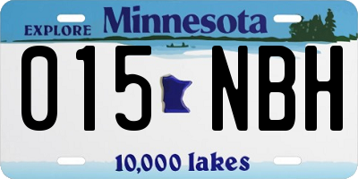 MN license plate 015NBH