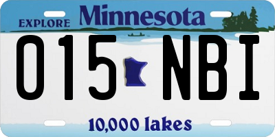 MN license plate 015NBI