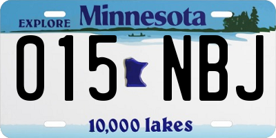 MN license plate 015NBJ