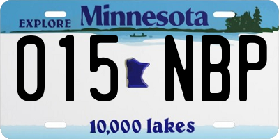 MN license plate 015NBP