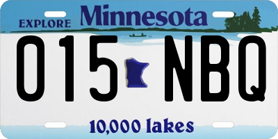 MN license plate 015NBQ