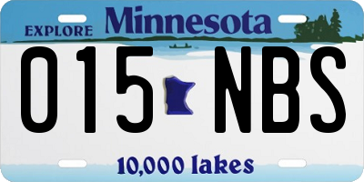 MN license plate 015NBS