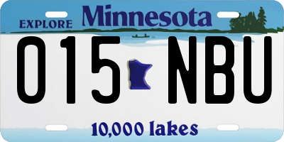MN license plate 015NBU