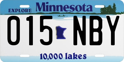 MN license plate 015NBY