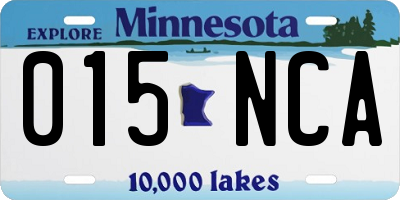 MN license plate 015NCA