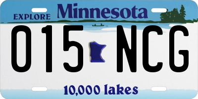 MN license plate 015NCG