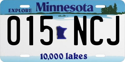 MN license plate 015NCJ