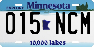 MN license plate 015NCM
