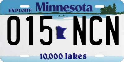 MN license plate 015NCN