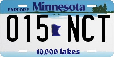 MN license plate 015NCT
