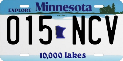 MN license plate 015NCV