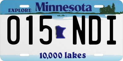 MN license plate 015NDI