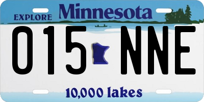 MN license plate 015NNE
