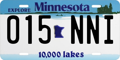 MN license plate 015NNI