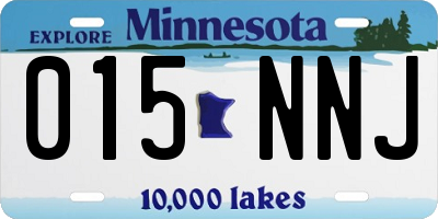 MN license plate 015NNJ