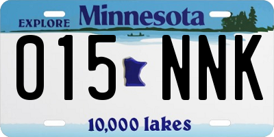 MN license plate 015NNK