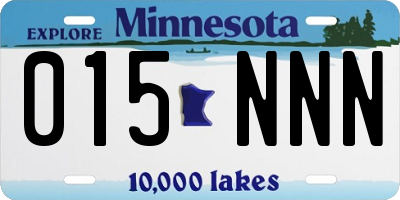 MN license plate 015NNN