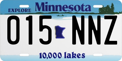 MN license plate 015NNZ