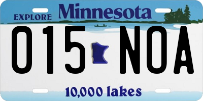 MN license plate 015NOA