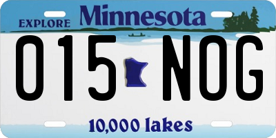 MN license plate 015NOG
