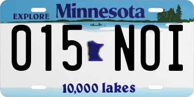 MN license plate 015NOI