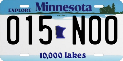 MN license plate 015NOO