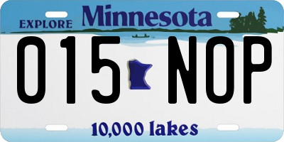 MN license plate 015NOP