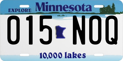 MN license plate 015NOQ