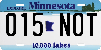 MN license plate 015NOT