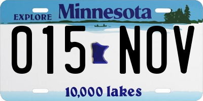 MN license plate 015NOV