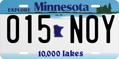 MN license plate 015NOY