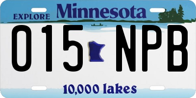 MN license plate 015NPB