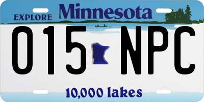MN license plate 015NPC