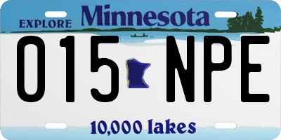 MN license plate 015NPE