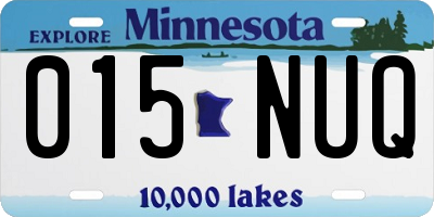 MN license plate 015NUQ