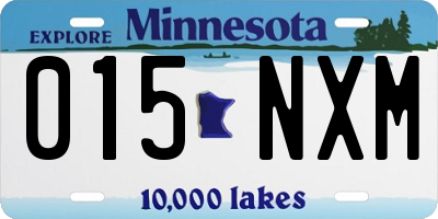 MN license plate 015NXM