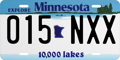 MN license plate 015NXX