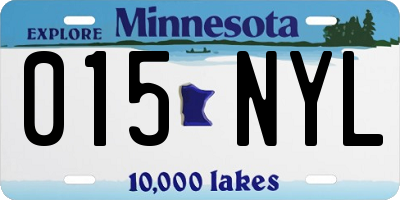 MN license plate 015NYL