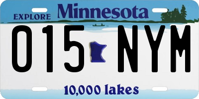MN license plate 015NYM