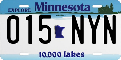 MN license plate 015NYN