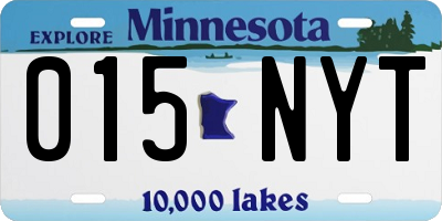 MN license plate 015NYT