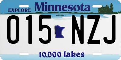 MN license plate 015NZJ
