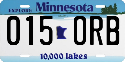 MN license plate 015ORB