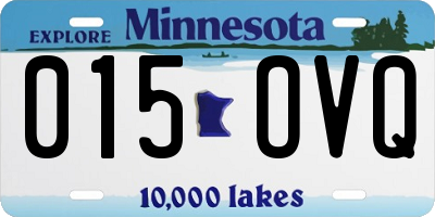 MN license plate 015OVQ