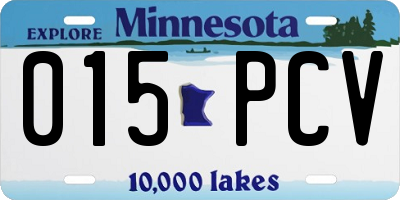 MN license plate 015PCV