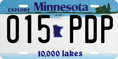 MN license plate 015PDP