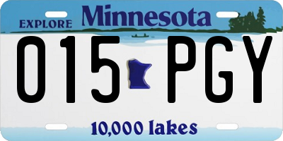 MN license plate 015PGY